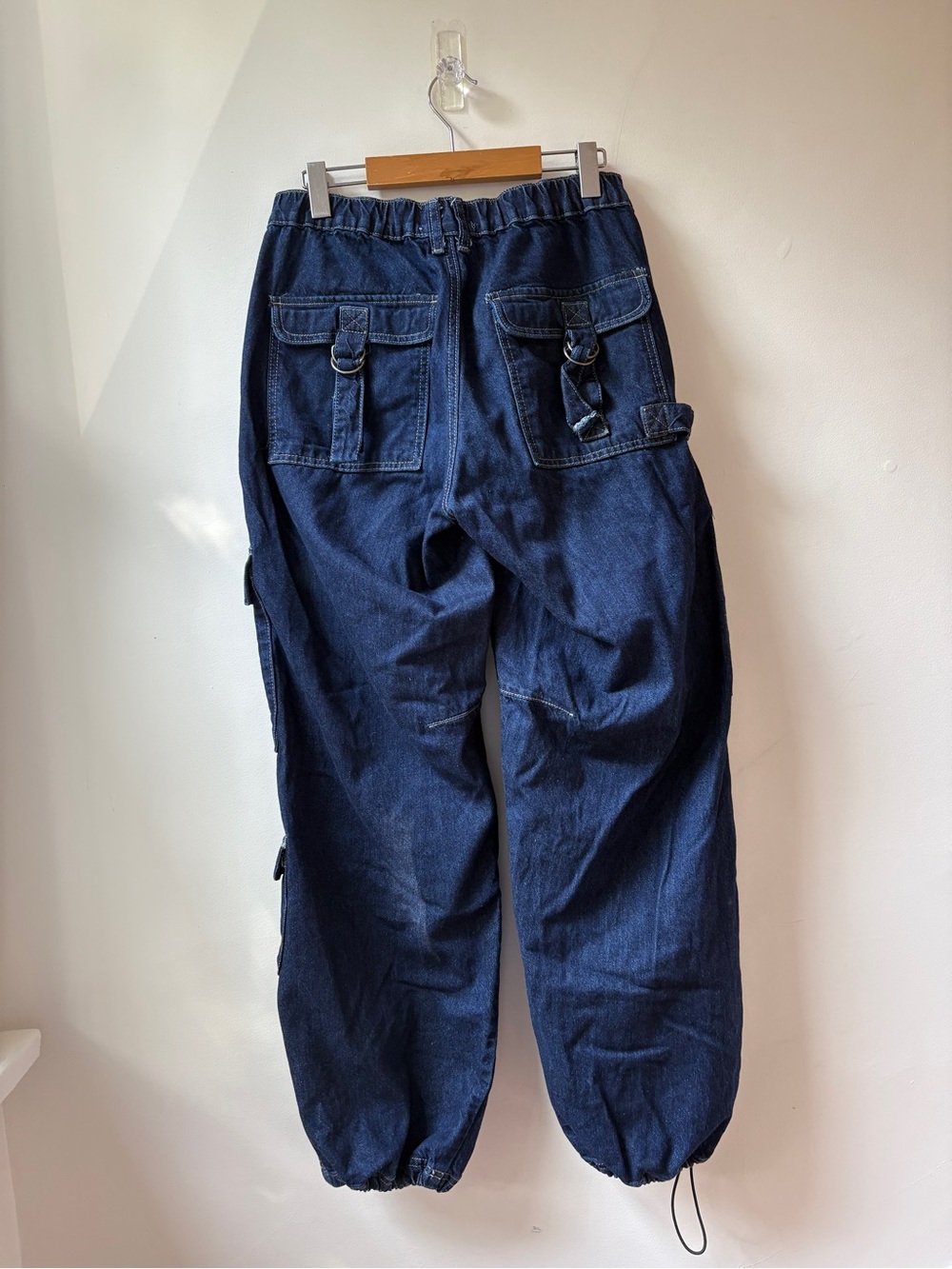 BDG Dark Blue Wide-Leg Cargo Jeans for Women - Picture 8 of 15